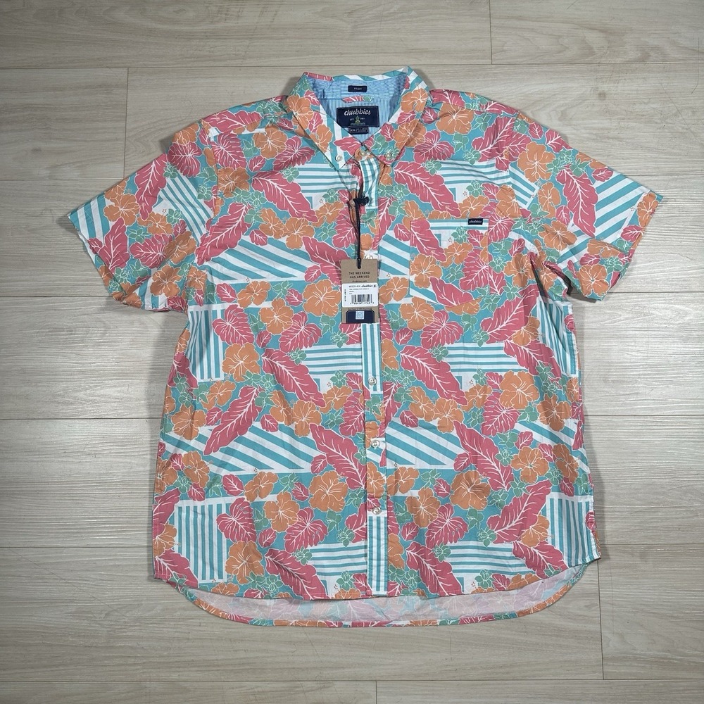 Chubbies Men's XXL The Inspiration Floral Short Sleeve Friday‎ Shirt NWT Golf